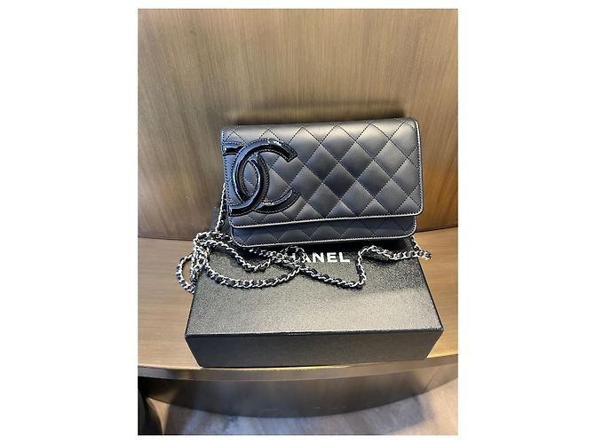 Wallet On Chain Chanel Cambon Schwarz Pink - Ansicht 3