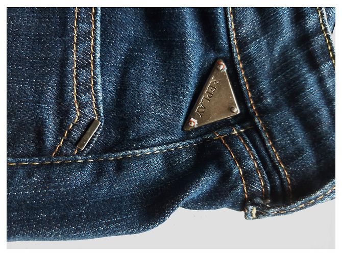 Autre Marque Jeans REPLAY IOKO blu navy cotone taglio dritto - vista 4