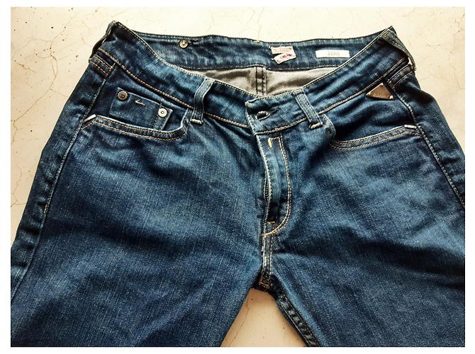 Autre Marque Jeans REPLAY IOKO blu navy cotone taglio dritto - vista 5