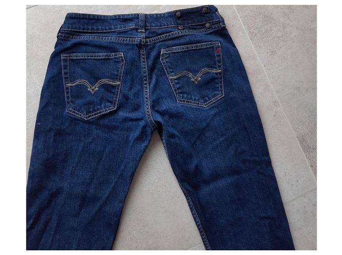 Autre Marque Jeans REPLAY IOKO blu navy cotone taglio dritto - vista 7