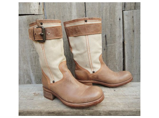 Botas Free Lance p 38 Blanco roto Marrón claro - vista 2