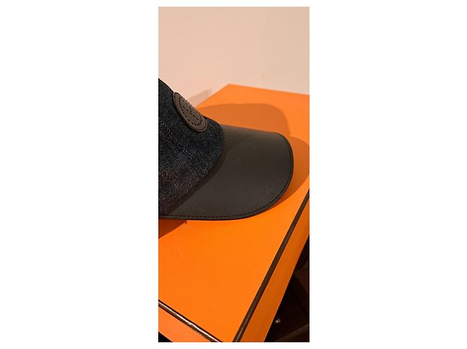 Hermès Sèvres Leather Visor Cap Navy blue - view 13