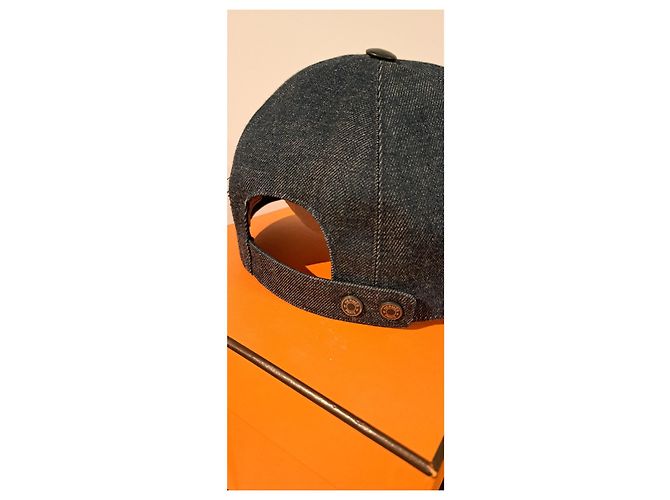 Hermès Sèvres Leather Visor Cap Navy blue - view 3