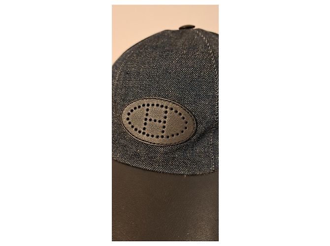 Hermès Sèvres Leather Visor Cap Navy blue - view 6