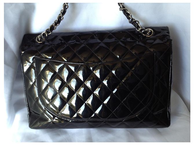 Borsa Chanel Jumbo in vernice nera Nero - vista 2