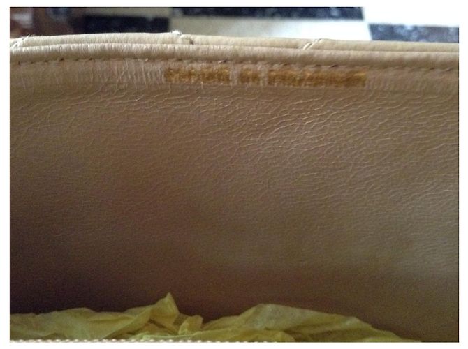Borsa Chanel Timeless in pelle di agnello beige - vista 9