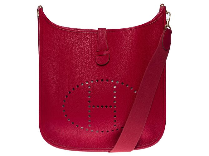 Hermès Evelyne shoulder bag 33 in togo red-101161 - view 2