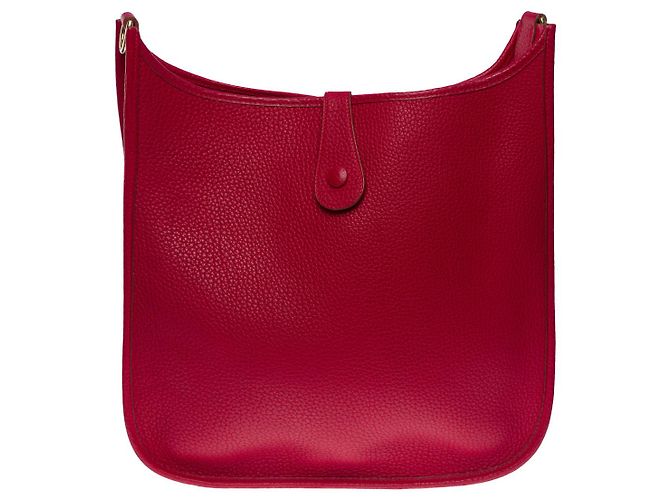 Hermès Evelyne shoulder bag 33 in togo red-101161 - view 4