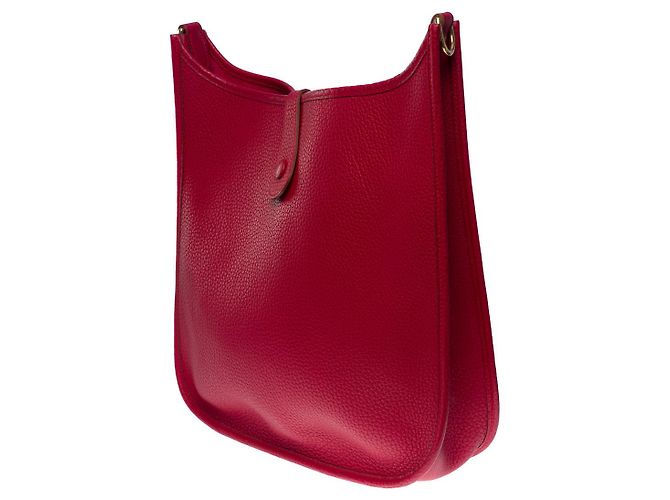 Hermès Evelyne shoulder bag 33 in togo red-101161 - view 6