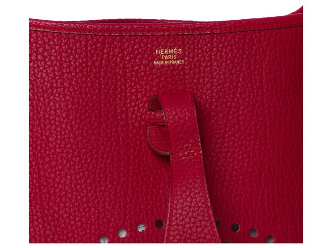 Hermès Evelyne shoulder bag 33 in togo red-101161 - view 7