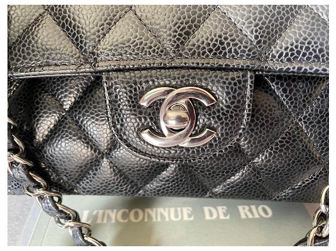 Timeless Borsa Chanel Media Nera in Pelle di Vitello Martellata Nero - vista 4