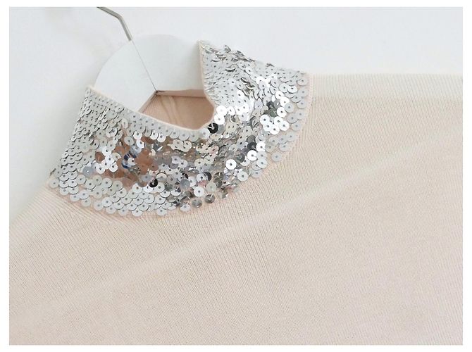 Dior sequin embellished high neck sweater  Cream - view 2