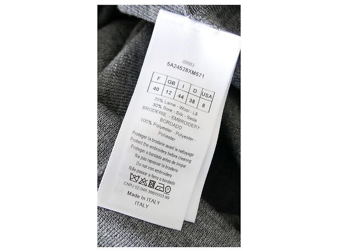 Dior Suéter sem mangas com aplicação de paetês Cinza - vista 5