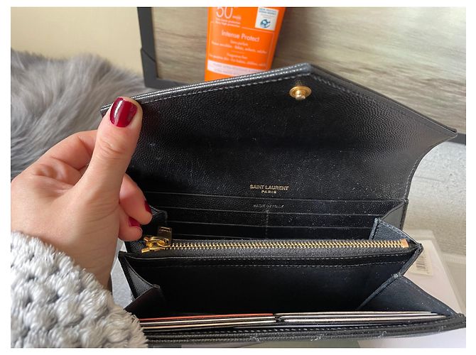 Saint Laurent Black Leather Wallet Gold Hardware - view 2