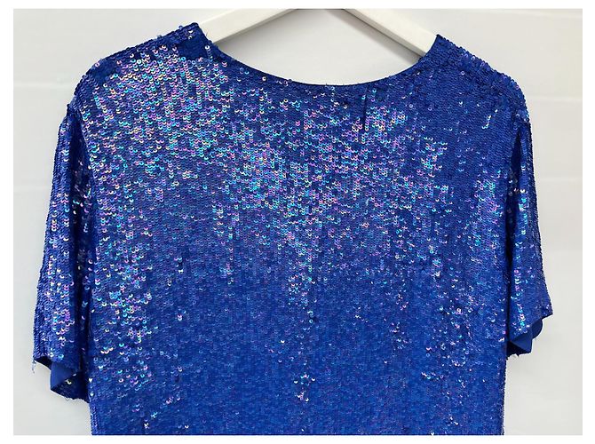 Vestido azul de viscosa Parosh - vista 10