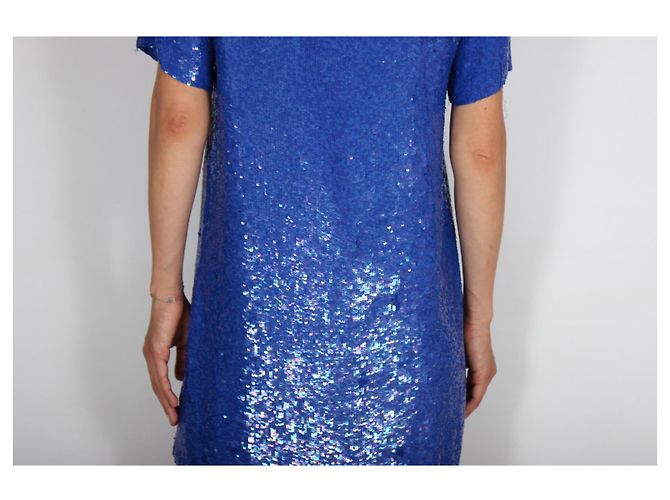 Vestido azul de viscosa Parosh - vista 5