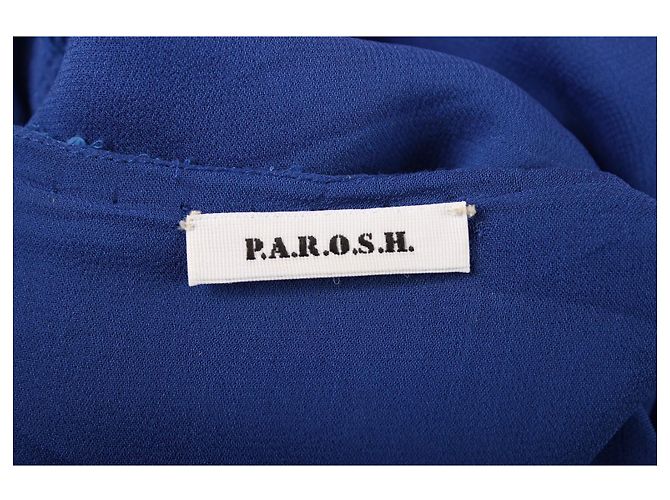 Vestido azul de viscosa Parosh - vista 6
