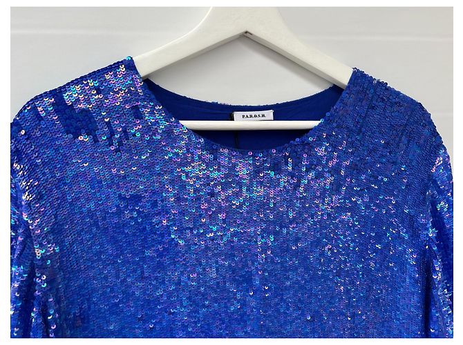 Vestido azul de viscosa Parosh - vista 8