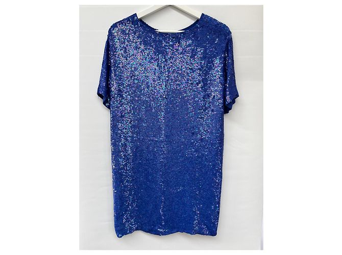 Vestido azul de viscosa Parosh - vista 9