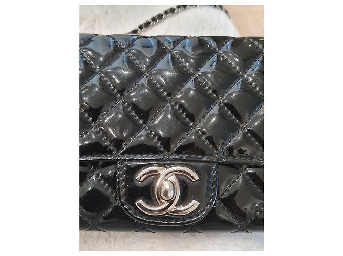 2.55 Borsa Chanel Timeless in vernice nera Nero - vista 8