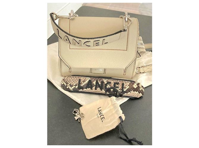 Lancel Ninon Borsa a mano in pelle beige - vista 4