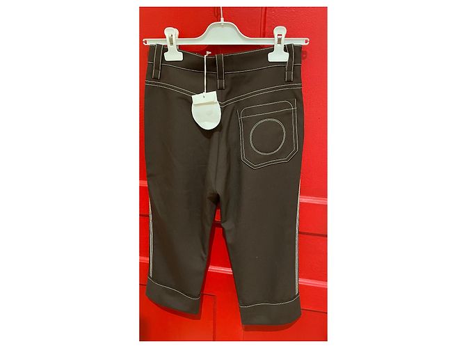 Calça cropped Chloé marrom lã - vista 2