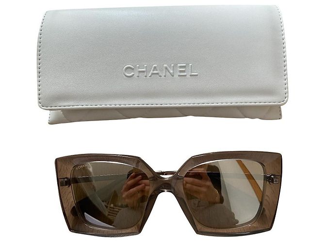 Occhiali da sole Chanel grigi e oro 24K Grigio - vista 2