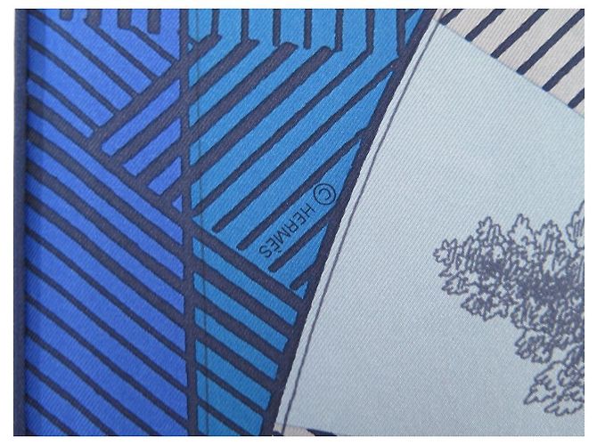 Hermès HERMES SCIARPA GIOCO DI OMNIBUS E DONNE BIANCHE 2018 SCIARPA GIANPAOLO PAGNI Blu - vista 5