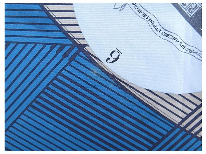 Hermès HERMES SCIARPA GIOCO DI OMNIBUS E DONNE BIANCHE 2018 SCIARPA GIANPAOLO PAGNI Blu - vista 6