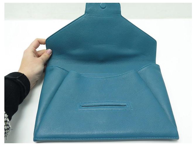 NUOVA BORSA A MANO GIVENCHY POUCH ANTIGONA IN PELLE GRANATA BLU BORSA A MANO - vista 7
