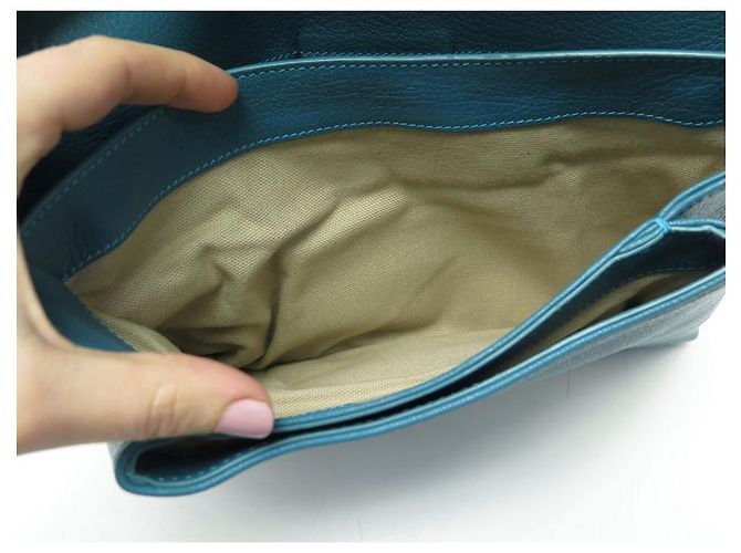 NUOVA BORSA A MANO GIVENCHY POUCH ANTIGONA IN PELLE GRANATA BLU BORSA A MANO - vista 9