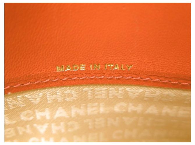 CHANEL CHOCOLATE BAR BRIEFTASCHE AUS ORANGE GESTEPPTEM LEDER-MÜNZBRIEFTASCHE - Ansicht 15