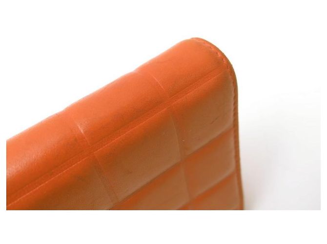 CHANEL CHOCOLATE BAR BRIEFTASCHE AUS ORANGE GESTEPPTEM LEDER-MÜNZBRIEFTASCHE - Ansicht 5