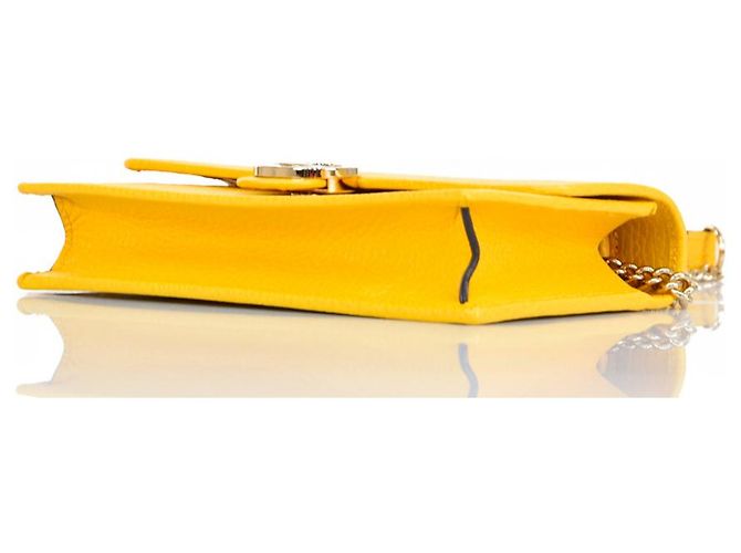 Borsa a tracolla Gucci nera in pelle dollar calf Giallo - vista 6