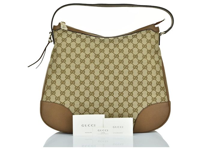Gucci Borsa a Mano Beige Pelle e Tessuto Original GG Mod. 449244 KY9LG - vista 11