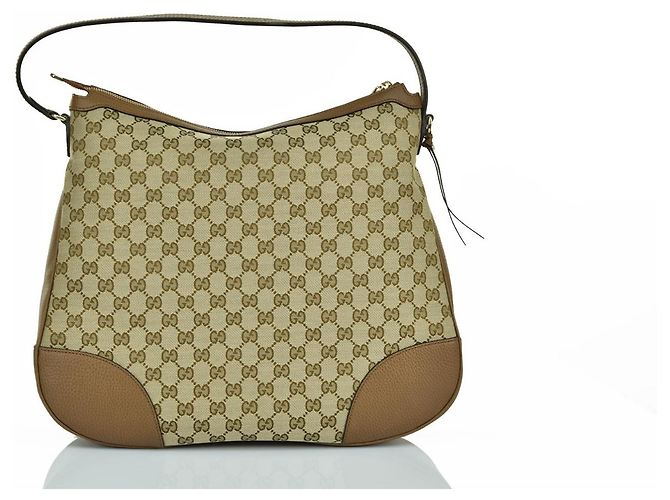 Gucci Borsa a Mano Beige Pelle e Tessuto Original GG Mod. 449244 KY9LG - vista 2