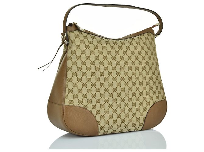 Gucci Borsa a Mano Beige Pelle e Tessuto Original GG Mod. 449244 KY9LG - vista 3