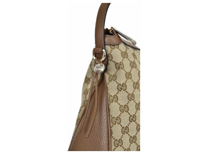 Gucci Borsa a Mano Beige Pelle e Tessuto Original GG Mod. 449244 KY9LG - vista 4
