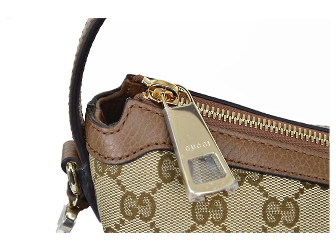 Gucci Borsa a Mano Beige Pelle e Tessuto Original GG Mod. 449244 KY9LG - vista 5
