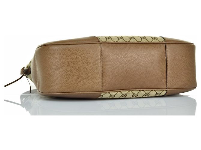 Gucci Borsa a Mano Beige Pelle e Tessuto Original GG Mod. 449244 KY9LG - vista 8