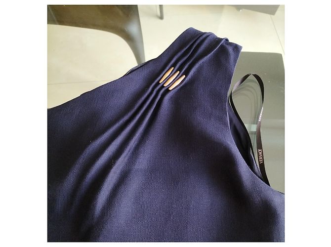 Versace Kleid aus blauer Wolle - Ansicht 6