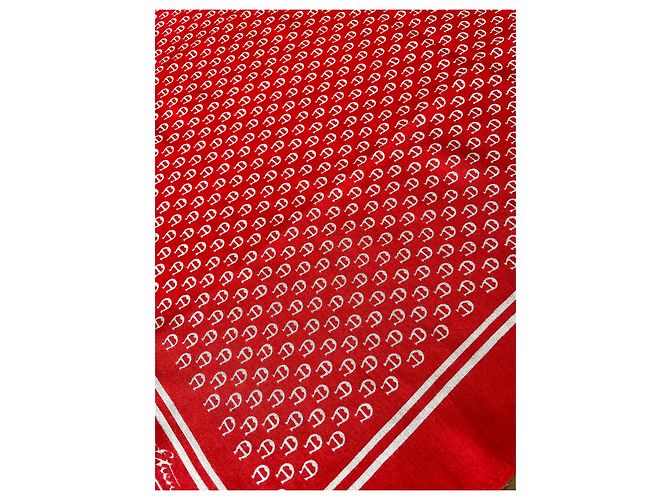 Piazza Etienne Aigner 70s monogramma in cotone rosso e bianco - vista 5