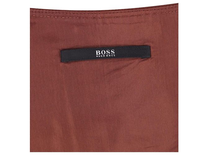 Gonna midi a pieghe Hugo Boss Box in poliestere marrone ocra - vista 5