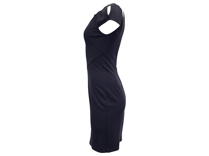 Mini abito Diane Von Furstenberg con maniche a sbuffo in viscosa blu navy - vista 2