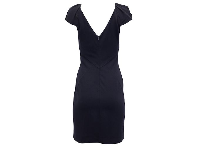Mini abito Diane Von Furstenberg con maniche a sbuffo in viscosa blu navy - vista 3