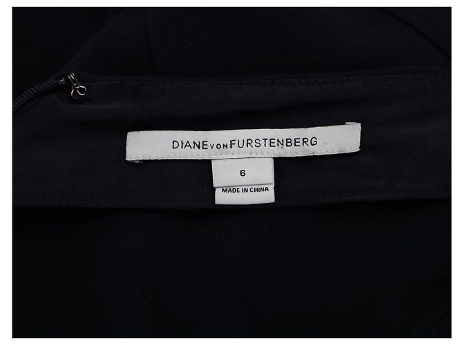 Mini abito Diane Von Furstenberg con maniche a sbuffo in viscosa blu navy - vista 4