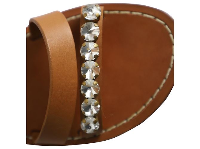 Sandalo Flat Bejeweled Marni in Pelle Marrone - vista 9