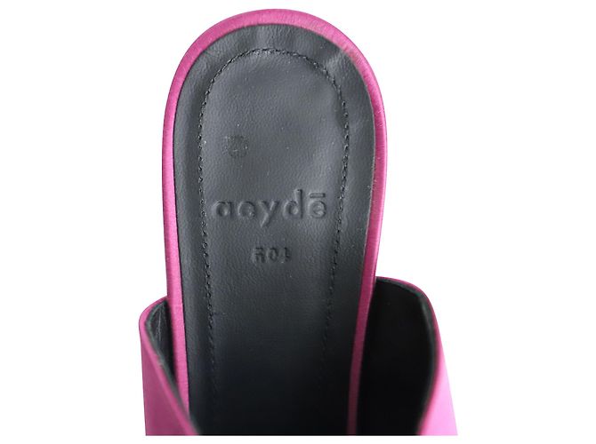 Mules Aeyde Sylvie in raso rosa - vista 4