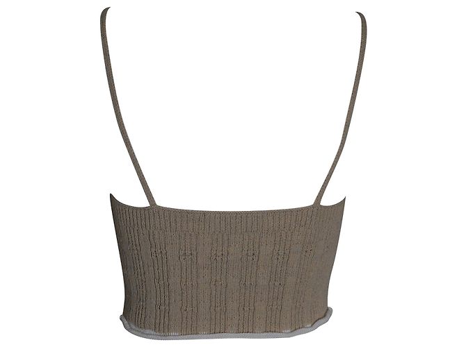 Regata cropped Acne Studios em lã bege - vista 3