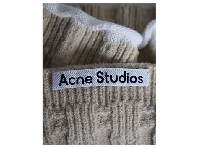 Regata cropped Acne Studios em lã bege - vista 4